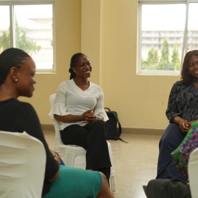 Medical students in Nigeria discuss anaemia with Professor Nike Bello.